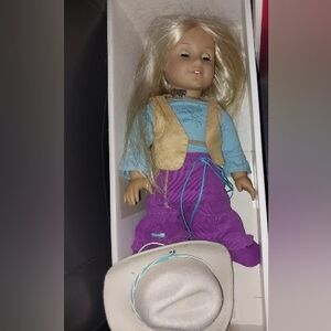 American Girl Doll Julie In Cowgirl Outfit With Her Puppy